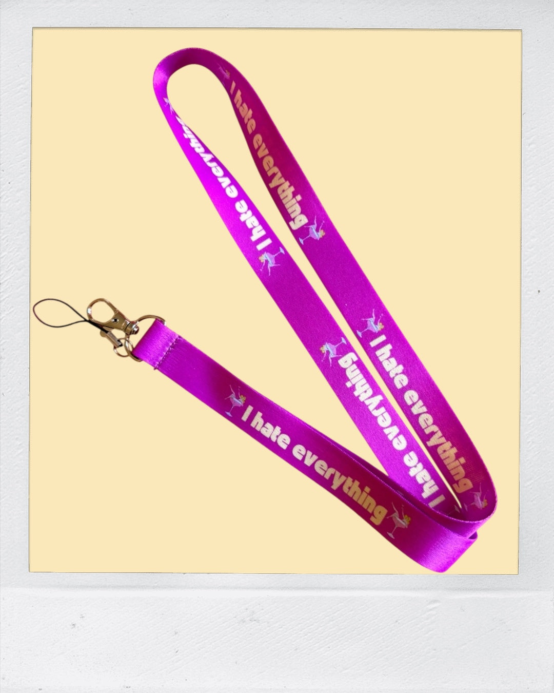 I hate everything - Phone Lanyard and keychain