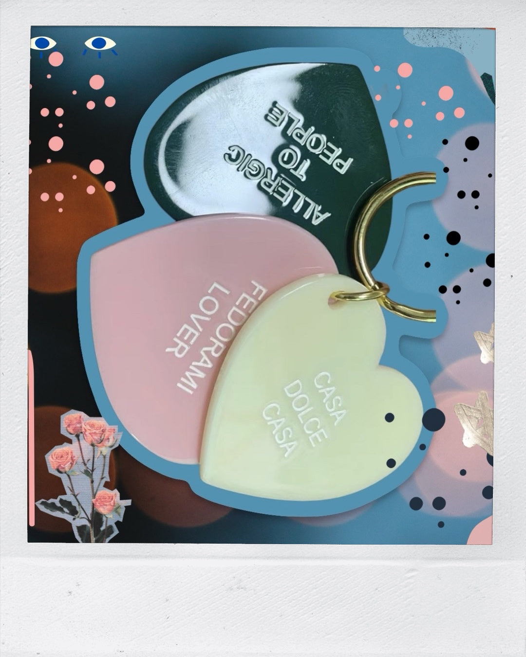 Three hearts keychain