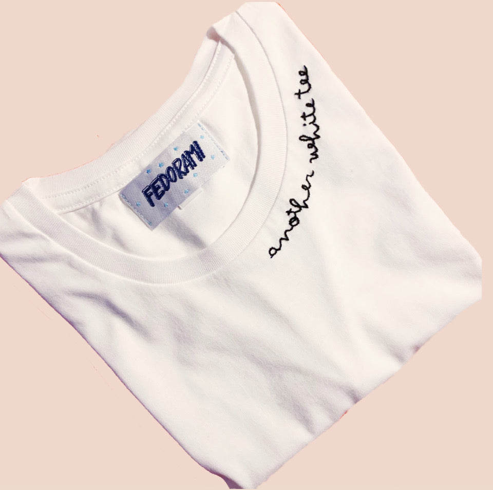 Another white tee on my neck