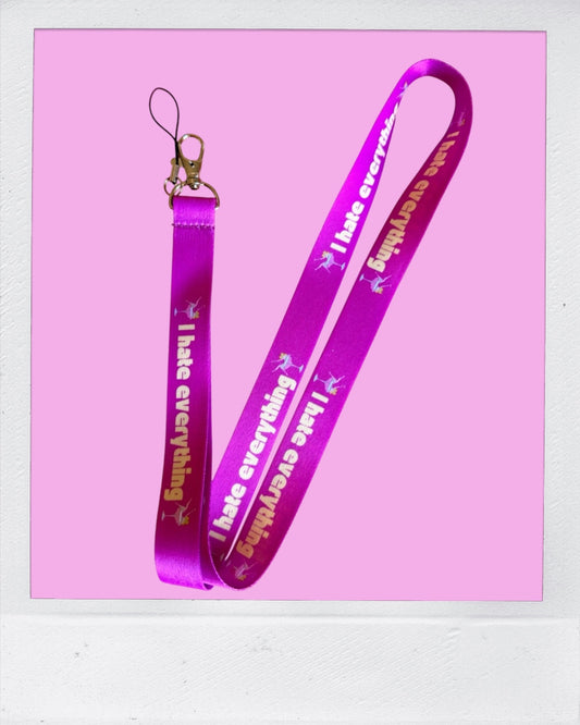I hate everything - Phone Lanyard and keychain